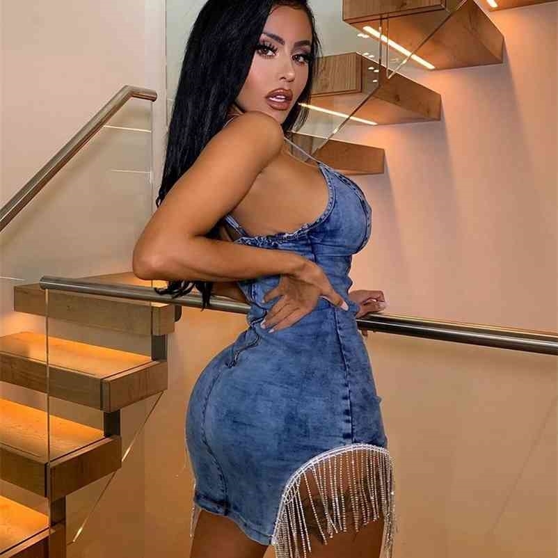 Jeans Club Dress Sexy Women Spaghetti Strap Bodycon Denim Tassel Party Dress Vestidos 210719, Ml22734
Jeans Club Dress Sexy Women Spaghetti Strap Bodycon Denim Tassel Party Dress Vestidos 210719, Ml22734