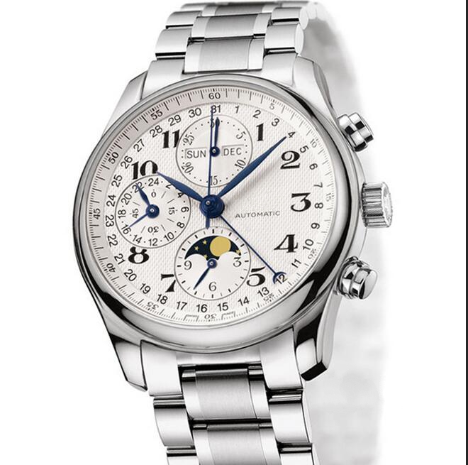 Hot sell Male watch mechanical automatic watches for Man white dial Steel Bracelet 40mm LON01, Silver
Hot sell Male watch mechanical automatic watches for Man white dial Steel Bracelet 40mm LON01, Silver
