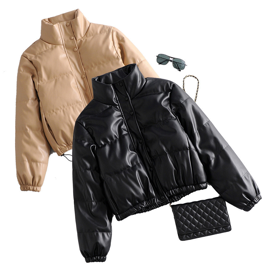 European and American style autumn women' clothing wholesale PU leather cotton jacket 210525, Khaki
European and American style autumn women' clothing wholesale PU leather cotton jacket 210525, Khaki