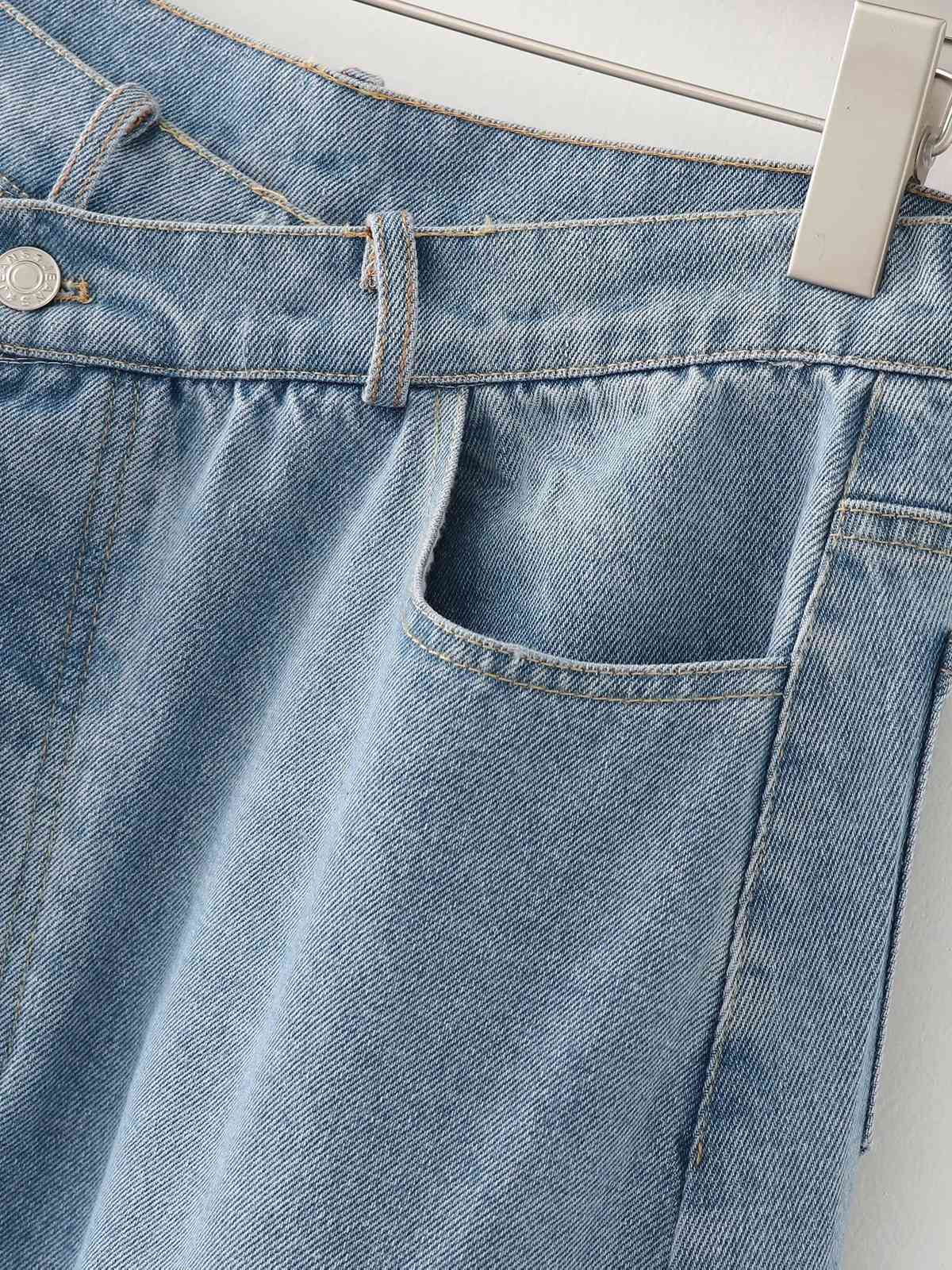 Nomikuma Korean High Waist Split Demin Long Skirt Women New Irregular Jeans Skirts Causal Sexy Faldas Mujer Moda 6B978 210427