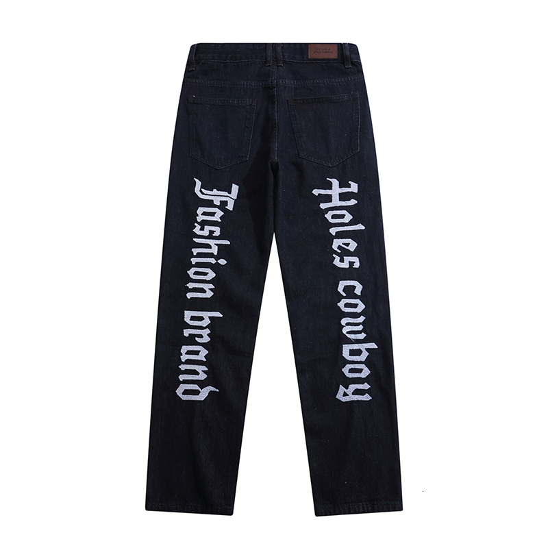 men's jeans shaved hole return letter embroidered black denim breeches from men retro-washed harajuku high street oversize casual pants, Blue
men's jeans shaved hole return letter embroidered black denim breeches from men retro-washed harajuku high street oversize casual pants, Blue