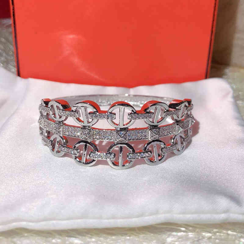 Charm Bracelets 05 Personality Exaggeration Pig Nose Diamond Inlaid Multi-layer Women's Fashion High Sense Net Red