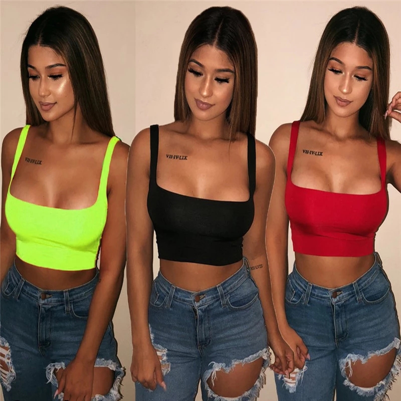 Sexy Women Solid Strappy Tanks Vest Crop Top Summer Sleeveless Slash Neck Beach Sports camis, Black
Sexy Women Solid Strappy Tanks Vest Crop Top Summer Sleeveless Slash Neck Beach Sports camis, Black