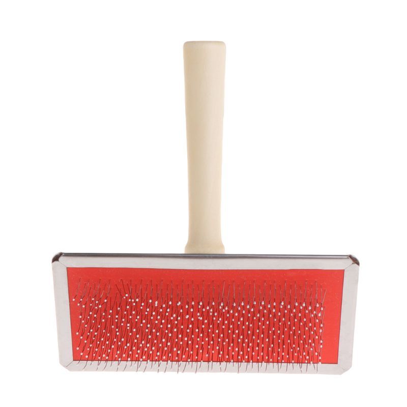 Pet Grooming Kam Gift Hair Remove Brush Wood Handle Slicker Dog Cat Supply T8WB