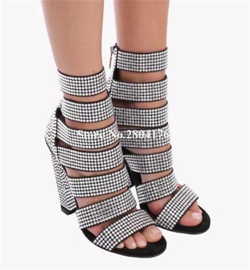 Women Fashion Bling Open Toe Rhinestone Spike Heel Gladaitor Sandals Back Zipper-up Crystal Strange Dress Heels, As pic
Women Fashion Bling Open Toe Rhinestone Spike Heel Gladaitor Sandals Back Zipper-up Crystal Strange Dress Heels, As pic