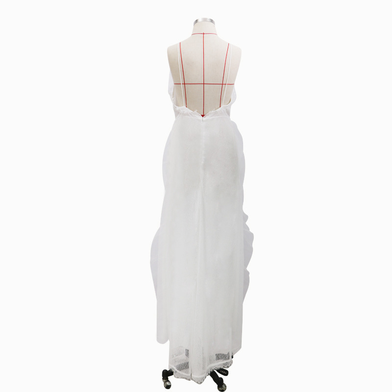 Women Dress Deep V Neck Backless Sexy Temperament Party es High Waist Split Plus Size Summer es 210513