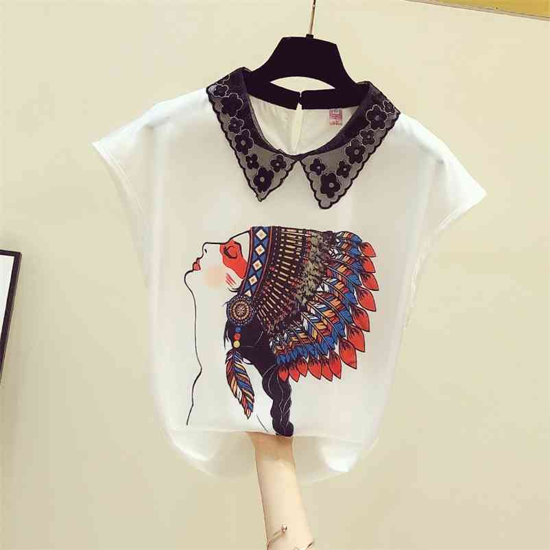 Women' Summer Turn Down Collar Short Sleeves Retro Ethnic Print Chiffon Shirts Female Blouse Tops Blusas A3495 210519, Beige
Women' Summer Turn Down Collar Short Sleeves Retro Ethnic Print Chiffon Shirts Female Blouse Tops Blusas A3495 210519, Beige