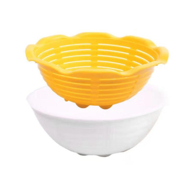 Bread Fermentation Basket Fruit Washing Vegetable Water Double Layer For Home (Yellow And White) Storage Baskets
Bread Fermentation Basket Fruit Washing Vegetable Water Double Layer For Home (Yellow And White) Storage Baskets