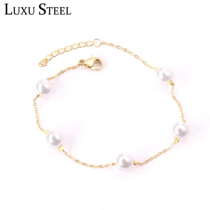 Link, Chain LUXUSTEEL Link Bracelets Stainless Steel Imitation Pearl Adjustable Bangles For Women Bijoux Party
Link, Chain LUXUSTEEL Link Bracelets Stainless Steel Imitation Pearl Adjustable Bangles For Women Bijoux Party