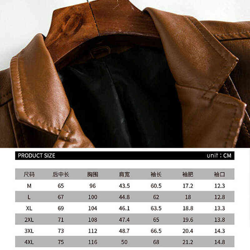 Autumn Mens Leather Jackets Classic Mens Motor Outwear Coats PU Pocket Jackets Motor & Biker Faux Leather Fashion Jacke 6XL 211106