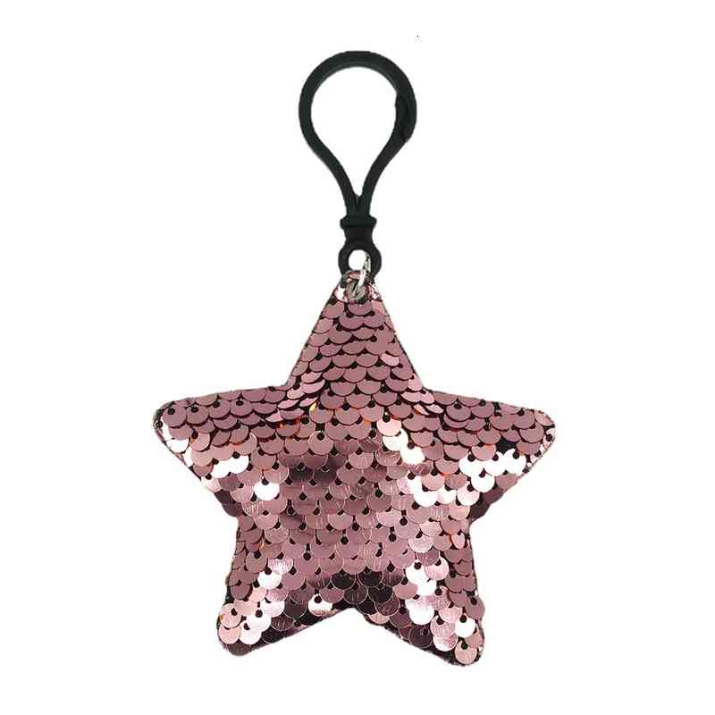 Key Rings Creative Selling Fish Scale Sequin Chain Girl Backpack Small Pendant Fashion Bag China Red Five Pointed Star