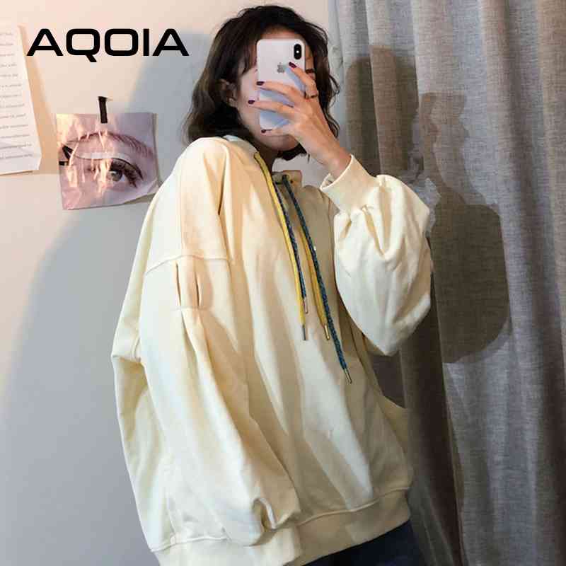 Autumn Streetwear Solid Color Women's Hoodies Sweatshirt Korean style Loose Oversize INS Plus Size Pullovers 210521, Apricot
Autumn Streetwear Solid Color Women's Hoodies Sweatshirt Korean style Loose Oversize INS Plus Size Pullovers 210521, Apricot