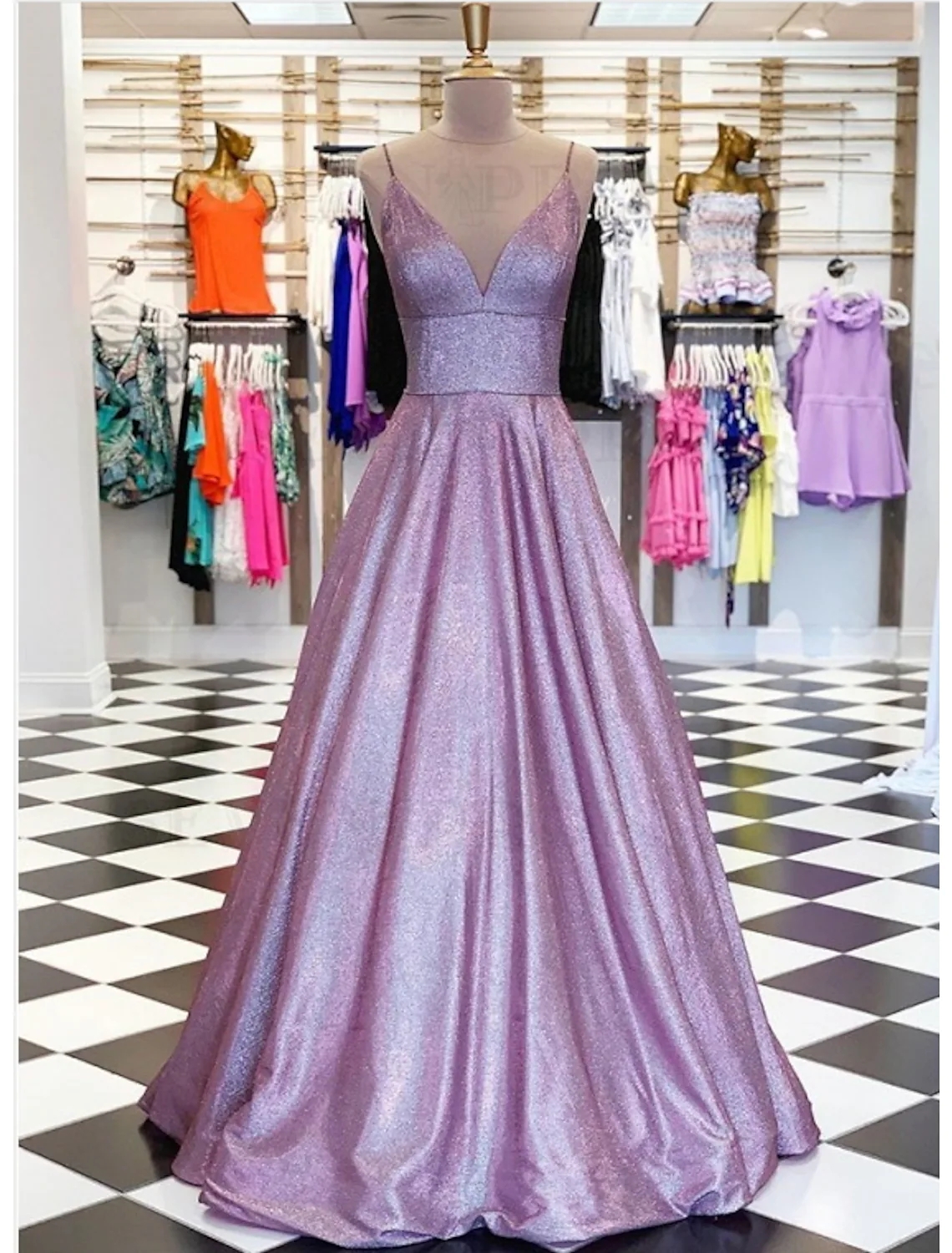 2022 Sexy Lilac Sequin Lace Evening Prom Dress V Neck Sleeveless Formal Party Gown Birthday Vestidos Fiesta Robe De Soiree