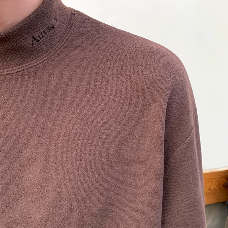 IEFB Men's Wear Spring Half High Collar Long Sleeve T-shirts Fashion Cotton Loose Clothes Korean Fashion Bottom Tops 9Y4265 210524