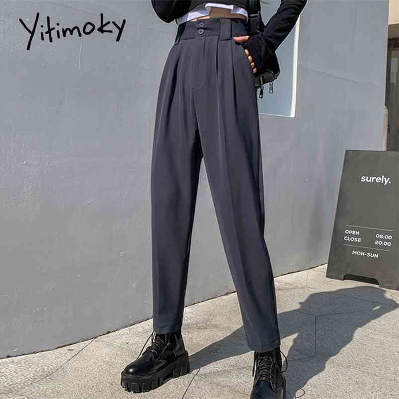 Yitimoky Women' Classic Pants Trouser Suit Clothing High Waist Pockets Button Up Harem Pants Korean Streetwear 210721, Black
Yitimoky Women' Classic Pants Trouser Suit Clothing High Waist Pockets Button Up Harem Pants Korean Streetwear 210721, Black