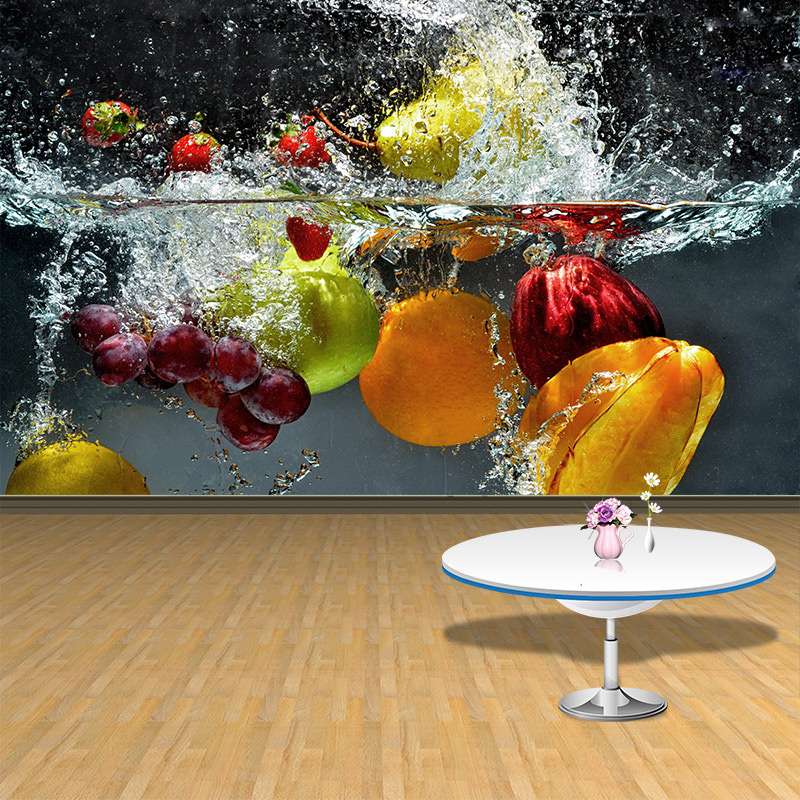 Custom 3D Stereoscopic Large Mural Fruit Wallpaper Cafe Shop Restaurant Tea Shop Background Wallpaper
