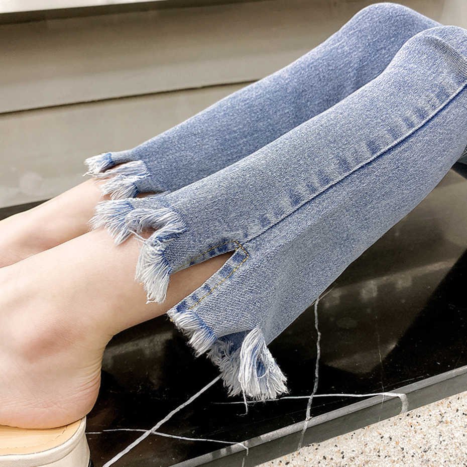 Jeans For Girl Solid Color Kids Girls Spring Autumn Kid Casual Style Children's Clothes 6 8 10 12 14 210527