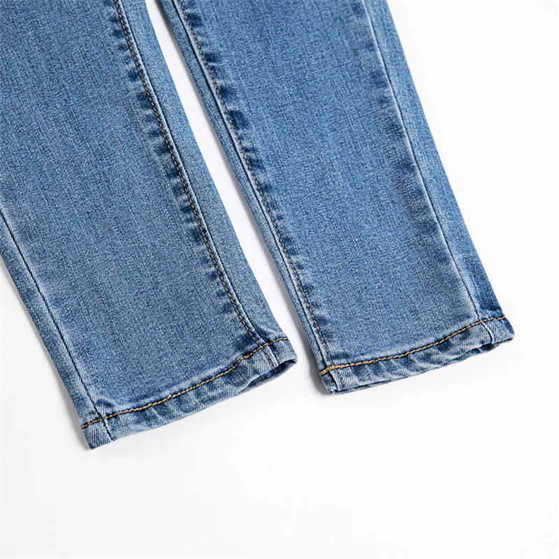 Casual Denim Pants Black Color Womens Jeans Donna Bottoms Skinny For Women Trousers Mom's Plus size Stretch pencil 210809