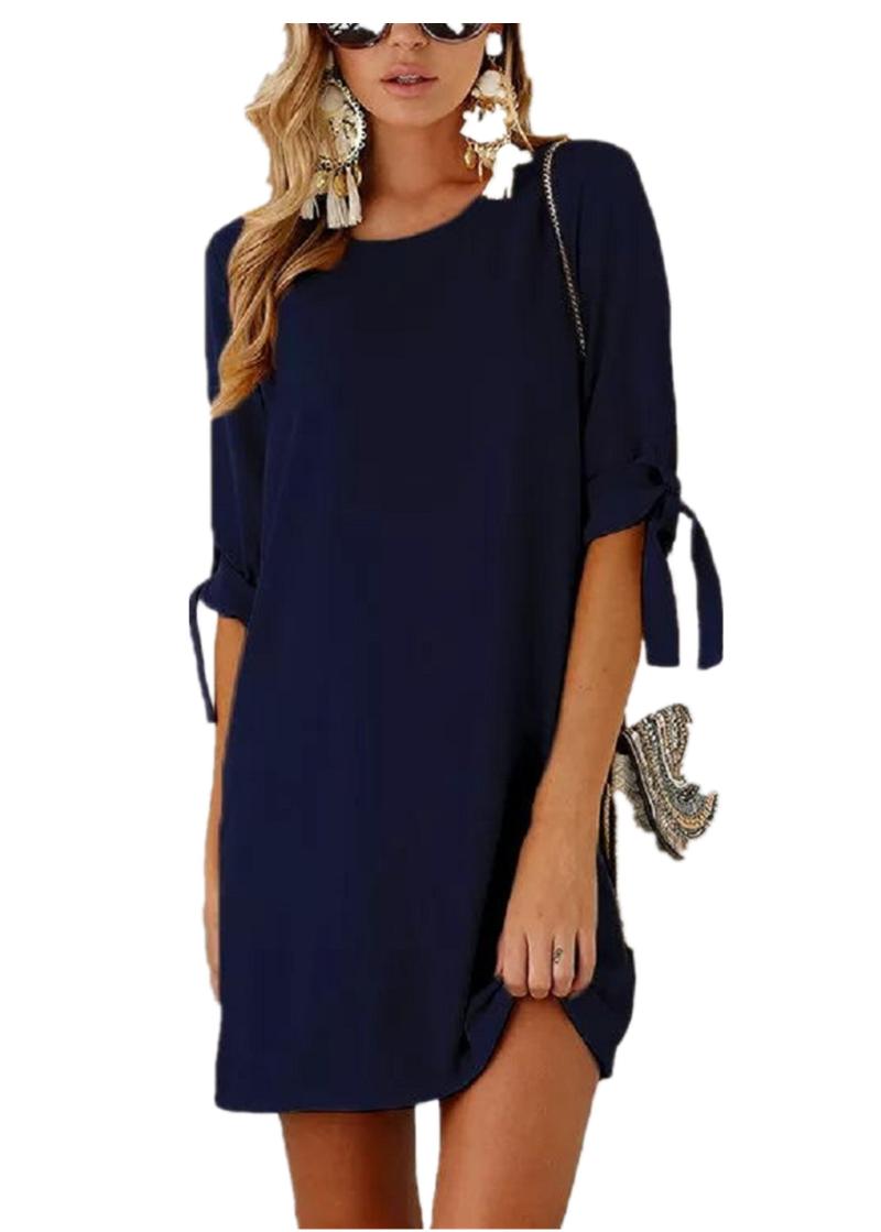 Creative Women's Cotton Basic Round Neck A-line Dress In Spring 2021 Two Piece