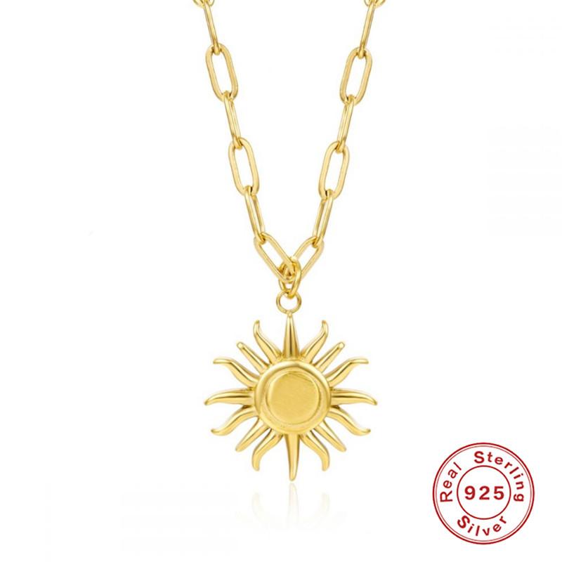 Chains MC 925 Sterling Silver Women Necklace With Delicate Sun Neck Pendants S925 Choker 2021 Trend Fashion Jewelry
Chains MC 925 Sterling Silver Women Necklace With Delicate Sun Neck Pendants S925 Choker 2021 Trend Fashion Jewelry