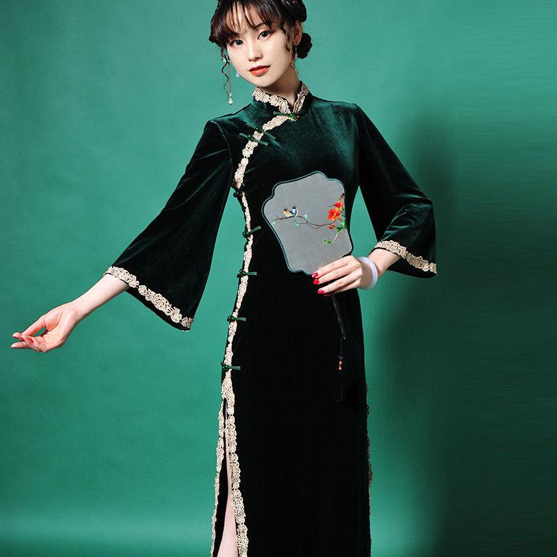 Ethnic Clothing Dark Green Vintage Fashion Qipao Style Women Chinese Dress Hanfu Traditional Elegant Modern Improve Female Long Cheongsam
Ethnic Clothing Dark Green Vintage Fashion Qipao Style Women Chinese Dress Hanfu Traditional Elegant Modern Improve Female Long Cheongsam