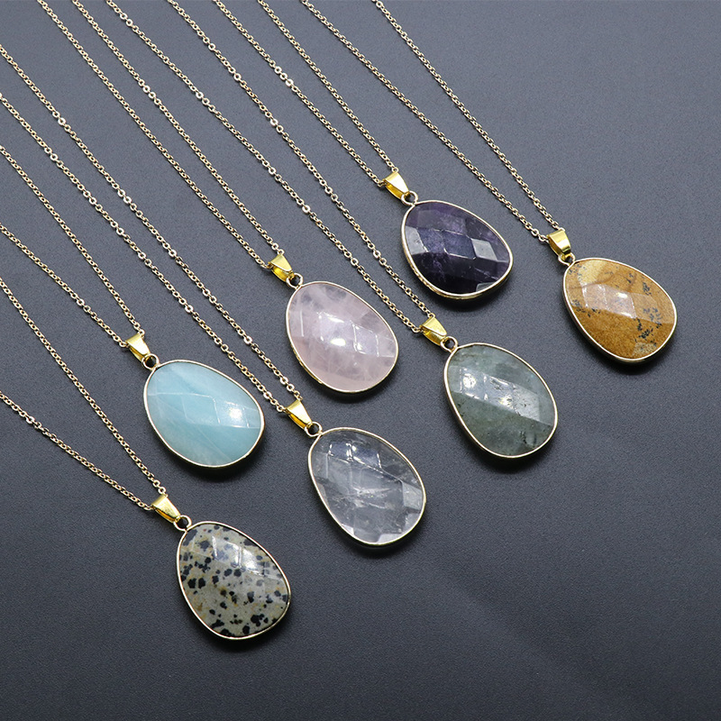 Natural Quartz Stone Pendant Necklace for Women Healing Jewelry Pendulum Amethysts Amazonite Labradorite Rose Quartz Necklace
Natural Quartz Stone Pendant Necklace for Women Healing Jewelry Pendulum Amethysts Amazonite Labradorite Rose Quartz Necklace