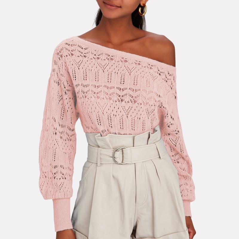 Women' Sweaters Elegant Hollow Out Lace Sweater Knitted Off Shoulder Lantern Sleeve Pullover Female 2021 Autumn Ladies Jumper #G15
Women' Sweaters Elegant Hollow Out Lace Sweater Knitted Off Shoulder Lantern Sleeve Pullover Female 2021 Autumn Ladies Jumper #G15