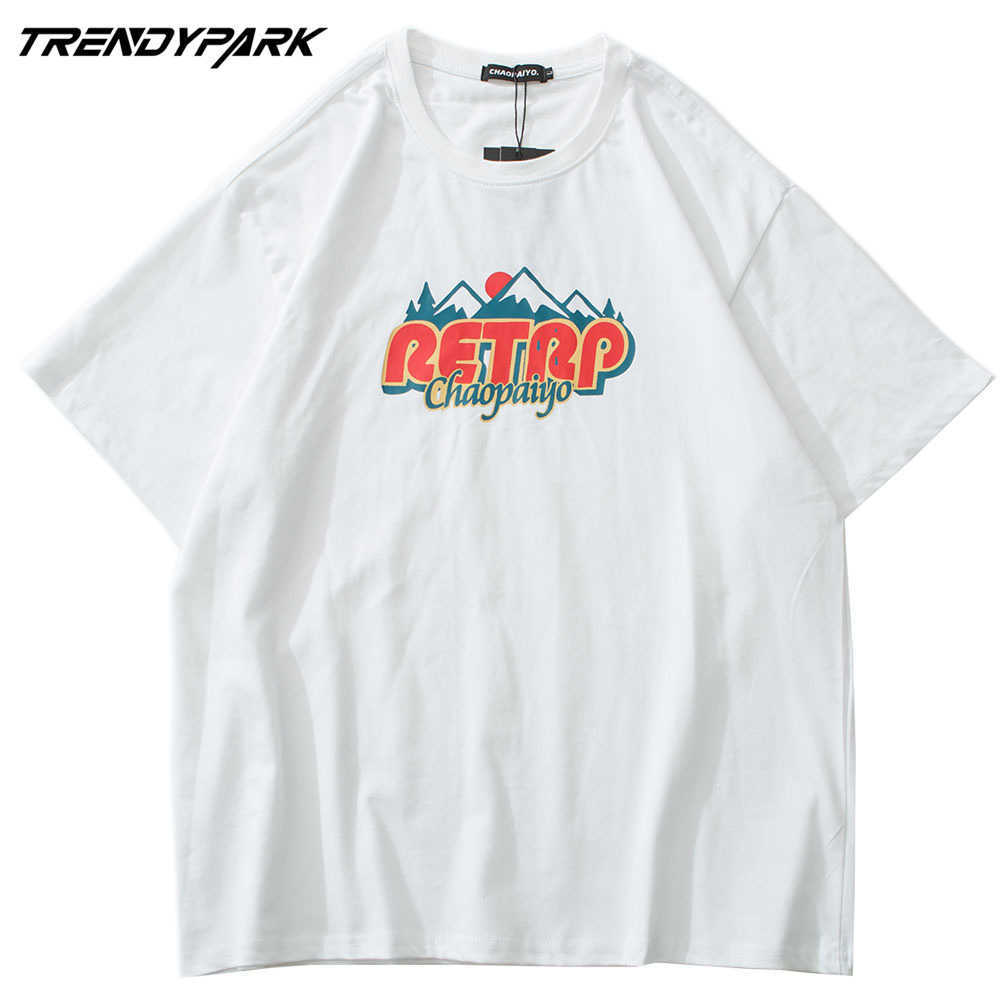 Men's T-shirt Summer Short Sleeve Letters Printed Tee Hip Hop Oversized Cotton Casual Harajuku Streetwear Top Tshirts 210601