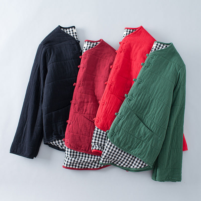 Arrival Autumn Winter Arts Style Women Long Sleeve Single Breasted Quilted Warm Coats Cotton Linen Vintage Jackets S556 210512