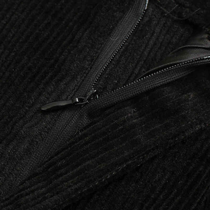 Winter Women Warm Corduroy Black Pants Casual Loose ladies Harem Solid Female Pockets Stretch Bottoms Long Trousers 210515