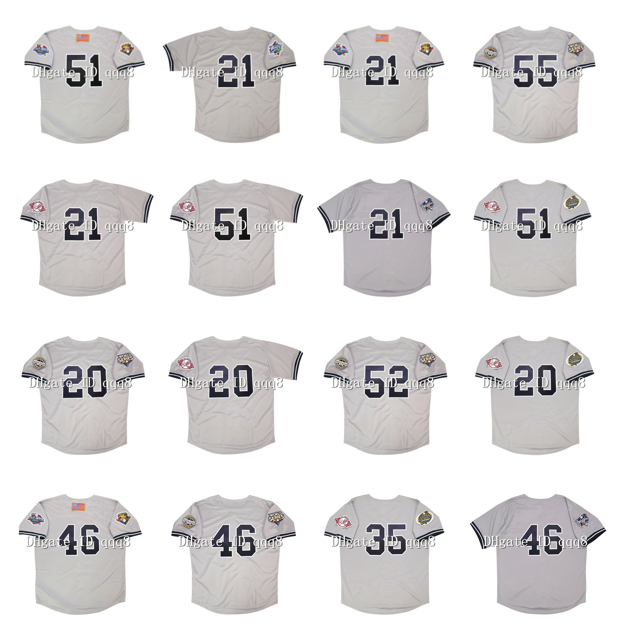 1999 Retro 21 Paul O'neill Jersey 52 CC Sabathia 51 Bernie Williams 20 Jorge Posada 35 Mike Mussina 46 Andy Pettitte 55 Hideki Matsui 2, Blue;black
1999 Retro 21 Paul O'neill Jersey 52 CC Sabathia 51 Bernie Williams 20 Jorge Posada 35 Mike Mussina 46 Andy Pettitte 55 Hideki Matsui 2, Blue;black