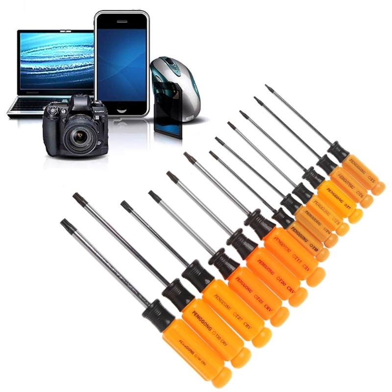 Hexagon Screwdriver Multifunctional Hand Tool Screw Repair Kit Inbus Key Set T5 T6 T7 T8 T9 T10 T15 T20 T25 t27 T30 T40