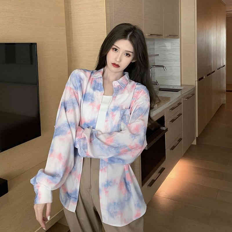 Oversize Street Style Thin Women Shirt Blouse Tie Dye Long Sleeve Ladies Tunic Summer Y2K Button Female Clothing Tops 210521, Sku
Oversize Street Style Thin Women Shirt Blouse Tie Dye Long Sleeve Ladies Tunic Summer Y2K Button Female Clothing Tops 210521, Sku