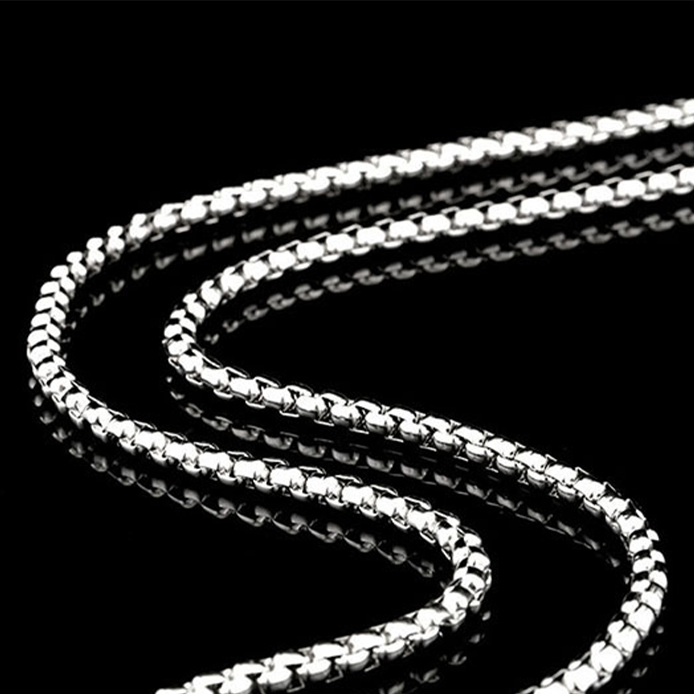 2.5mm-5.5mm Stainless Steel Necklace Rolo Twist Chain Link for Men Women 45cm-75cm Length with Velvet Bag