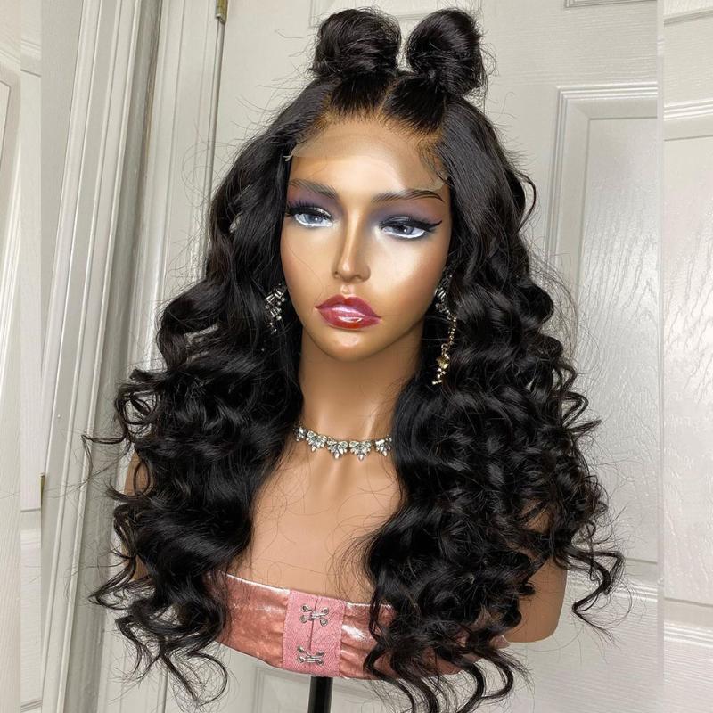 Lace Wigs High Density HD Transparent Loose Wave Curly Wig 13X4 Front Human Hair For Women Remy Brazilian Slove