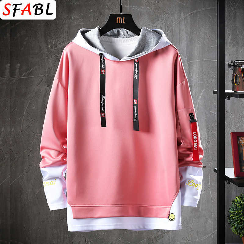 SFABL Letter Printed Mens Hoodies Japanese Style Hip Hop Casual Sweatshirts Streetwear Male Hoodies Hipster Harajuku Tops 210715