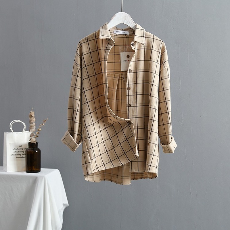 Front Short Back Long Shirt Turn-Down Collar Casual Tops Autumn Vintage Loose Sleeve Oversize Women Blouse 10870 210427