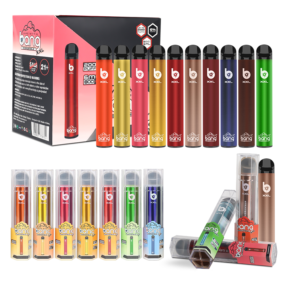 Wholesale Bang XXL 2000 Puffs Disposable Vape Pen E Cigarette Starter Kit Device 800mAh Power Battery 6ml Pods Cartridge Vapors XXtra Vapori
Wholesale Bang XXL 2000 Puffs Disposable Vape Pen E Cigarette Starter Kit Device 800mAh Power Battery 6ml Pods Cartridge Vapors XXtra Vapori
