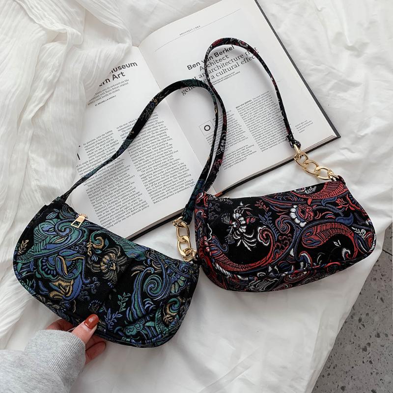 Elegant Canvas Shoulder Purse Female Flower Print Chain Underarm Bag Casual Long Small Top-handle Commuter Street Daily Bags
Elegant Canvas Shoulder Purse Female Flower Print Chain Underarm Bag Casual Long Small Top-handle Commuter Street Daily Bags