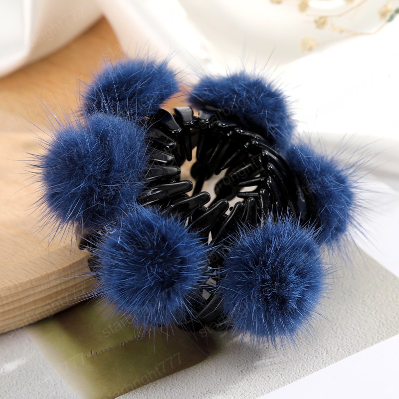 Bird Nest Hair Claw Fashion Ponytail Clip Hair Barrettes Women Fur Ball Decoration Headwear Hair Accessories