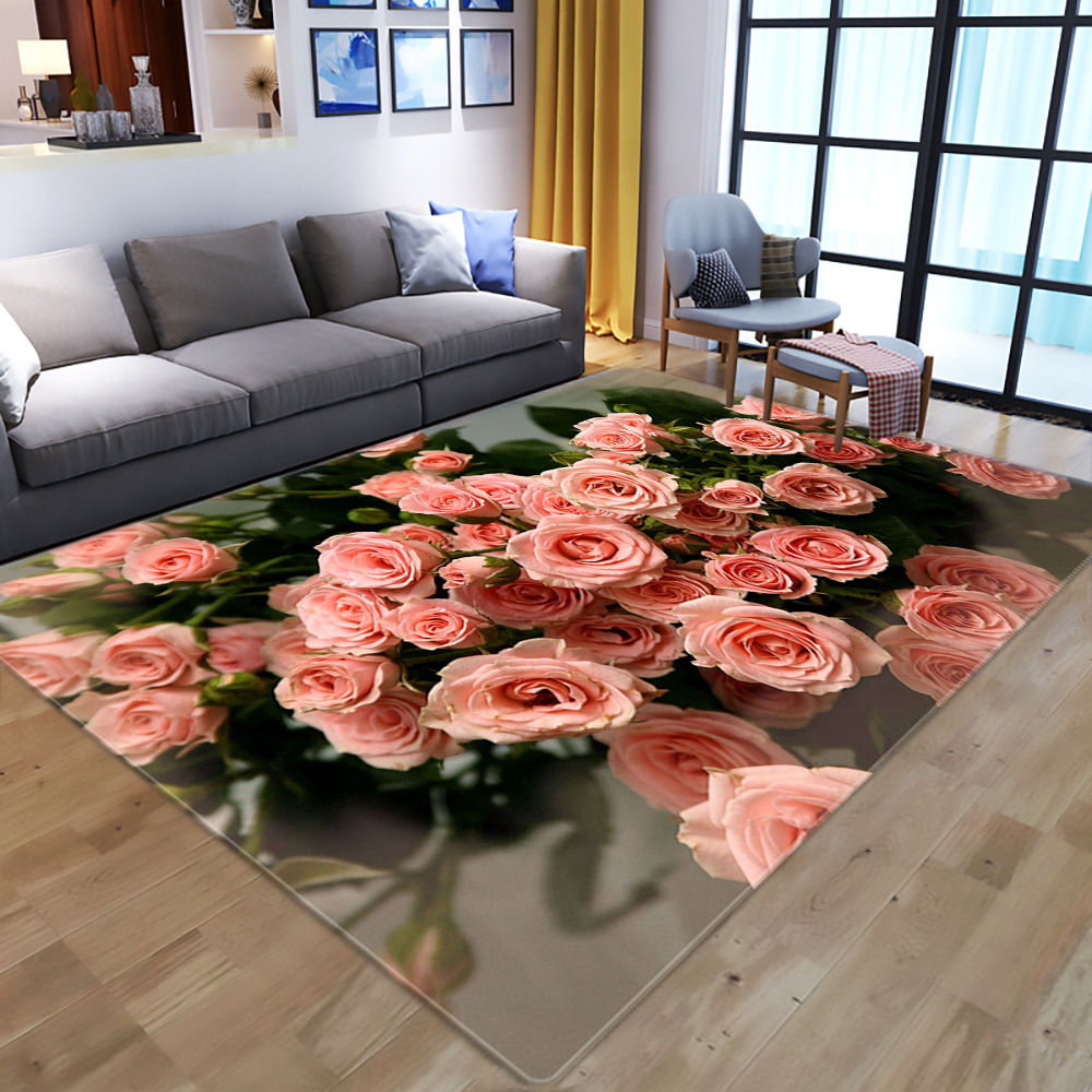 

2021 3D Flowers Printing Carpet Child Rug Kids Room Play Area Rugs Hallway Floor Mat Home Decor Large Carpets for Living Room