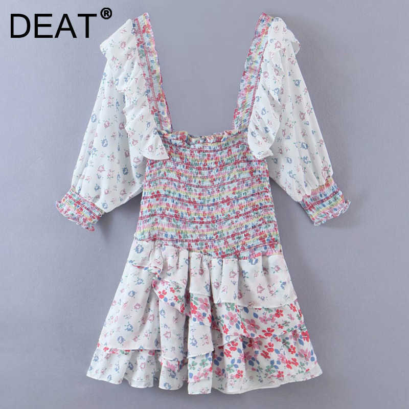 DEAT Women Spring Summer Arrivals Print Ruffle Square Neck Short Puff Sleeve Romantic Temperament Style Dress MZ266 210709, White printing
DEAT Women Spring Summer Arrivals Print Ruffle Square Neck Short Puff Sleeve Romantic Temperament Style Dress MZ266 210709, White printing