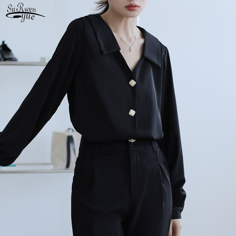 Autumn Korean Casual Loose Chic Solid Button Cardigan Shirt Long Sleeve V-Neck Chiffon Blouse Women White Tops 11118 210521
Autumn Korean Casual Loose Chic Solid Button Cardigan Shirt Long Sleeve V-Neck Chiffon Blouse Women White Tops 11118 210521