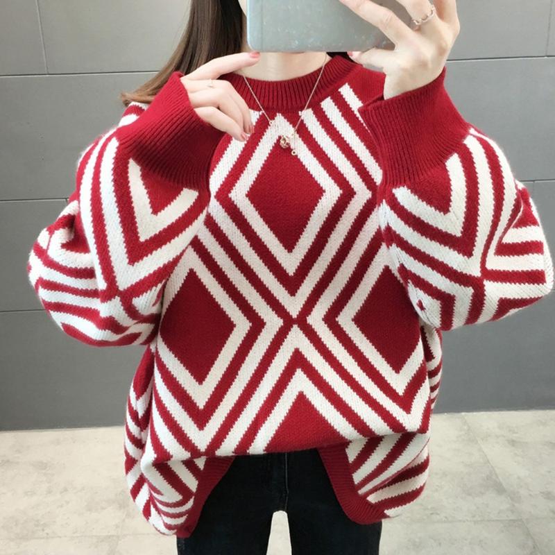 Women's Sweaters Korean Loose Vintage Pullover Women Classic O-Neck Plaid Knitted Sweater 2021 Fall Winter Long Sleeve Female Jumpers Clothe, White;black
Women's Sweaters Korean Loose Vintage Pullover Women Classic O-Neck Plaid Knitted Sweater 2021 Fall Winter Long Sleeve Female Jumpers Clothe, White;black