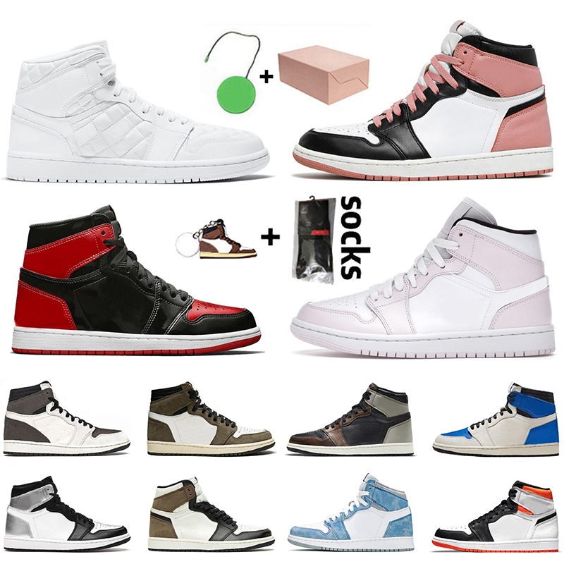 With Box High OG Off Womens Mens 1s Basketball Shoes Jumpman 1 Sneakers Trainers Travis Scott Bred Patent Mid Barely Rose Electro Orange, White;red
With Box High OG Off Womens Mens 1s Basketball Shoes Jumpman 1 Sneakers Trainers Travis Scott Bred Patent Mid Barely Rose Electro Orange, White;red