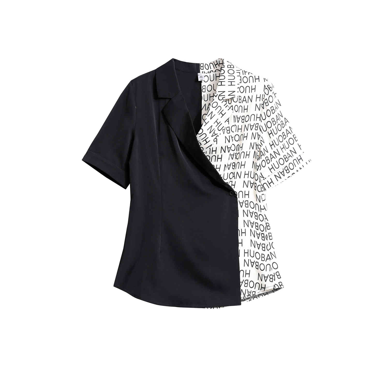 Blusas Mujer De Moda Splice Short Sleeve Fashion Elegant Womens Tops and Blouses V-neck Shirt Women Femme 8677 50 210510