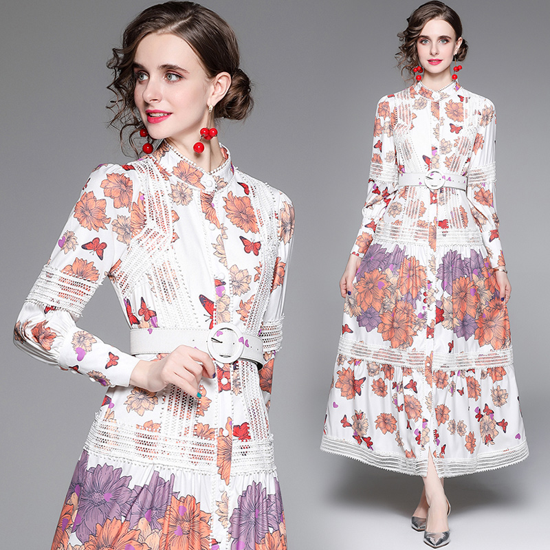 2022 Fashion Floral Printed Maxi Dress Women Runway Lantern Sleeve Mock Neck Lace Patchwork Slim A-Line Party Dresses Spring Autumn Office Lady Designer Prom Frock
2022 Fashion Floral Printed Maxi Dress Women Runway Lantern Sleeve Mock Neck Lace Patchwork Slim A-Line Party Dresses Spring Autumn Office Lady Designer Prom Frock