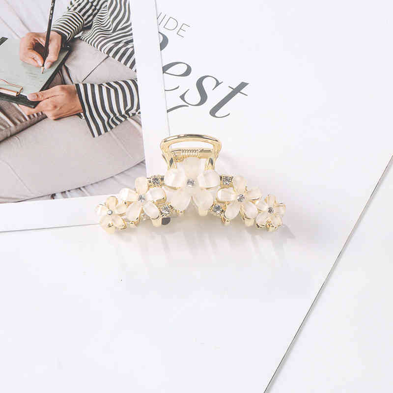 Hair Accessories Jewelry 2021 Summer Korean Flower Metal Grab Clip Back of Head Pan Small Daisy Zinc Alloy