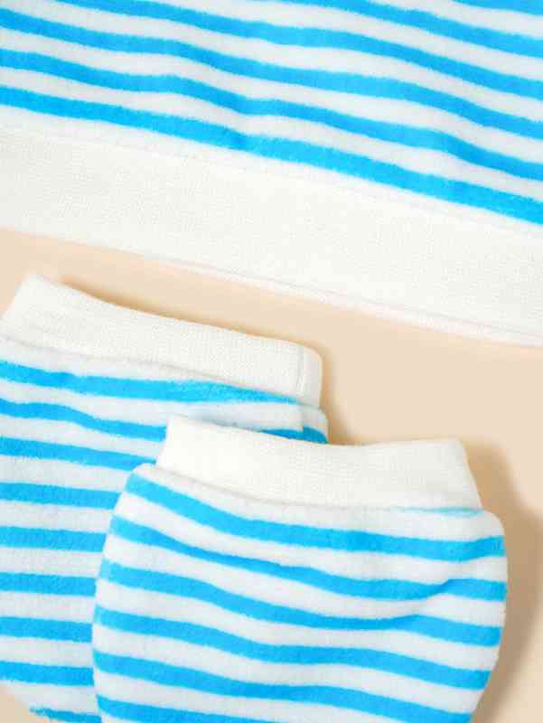 Baby Striped Print Hat & Gloves SHE01