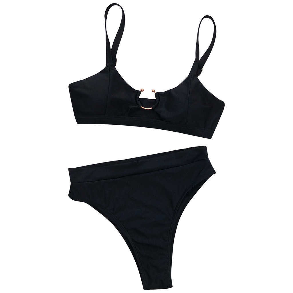 Sexy bikini woman Ring Bikini Push-Up Padded Swimwear Swimsuit Beachwear Set tanga mujer #K4 210625
